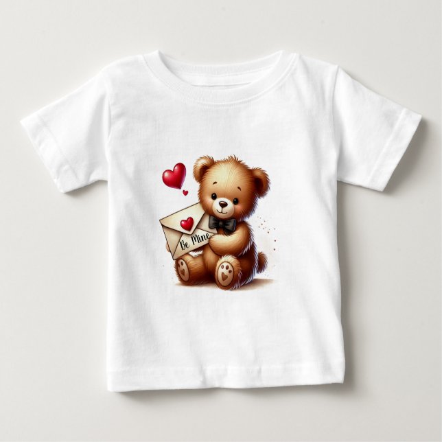 Camiseta Dia de os namorados De Urso Doce Que Seja Meu (Frente)
