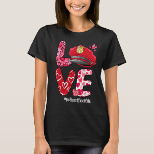 Camiseta DIA DE OS NAMORADOS de vida do agente da polícia c