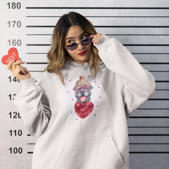 Camiseta Dia de os namorados Dif Cinza Pitbull (Criador carregado)