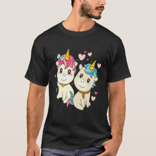 Camiseta Dia de os namorados do Coração Unicórn para Mulher