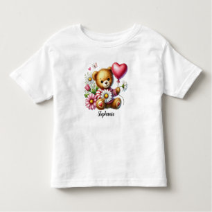 Camiseta Dia de os namorados do Urso de Teddy Sentado
