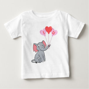Camiseta Dia de os namorados elefante bonito