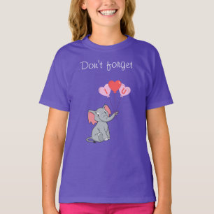 Camiseta Dia de os namorados elefante bonito