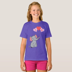 Camiseta Dia de os namorados elefante bonito