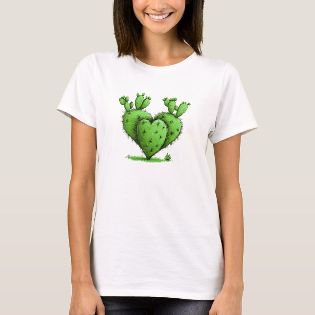 Camiseta Dia de os namorados Engraçado e Engraçado Cactus H (Frente)