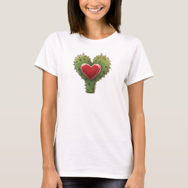 Camiseta Dia de os namorados Engraçado e Engraçado Cactus H (Frente)