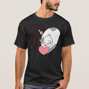 Camiseta Dia de os namorados Engraçado Gatos Namorados Gati