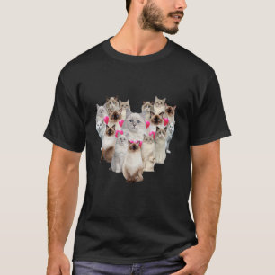 Camiseta Dia de os namorados Engraçado Ragdoll Heart Gift L