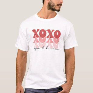 Camiseta Dia de os namorados Engraçado Xoxo Huge E Beijos