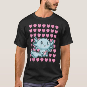 Camiseta Dia de os namorados Enrolável Axolotl Eu Te Amo Mu