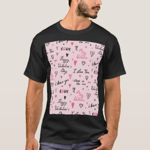 Camiseta Dia de os namorados: 'Eu Amo Você' Em Segundo Plan