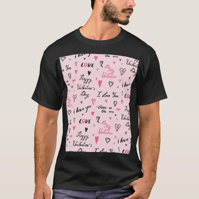 Camiseta Dia de os namorados: 'Eu Amo Você' Em Segundo Plan (Frente)