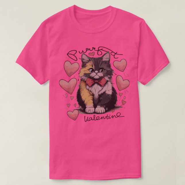 Camiseta Dia de os namorados Felino (Frente do Design)