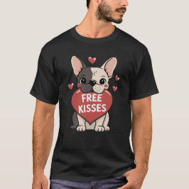 Camiseta Dia de os namorados Francês Buldogue Livre