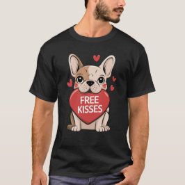Camiseta Dia de os namorados Francês Buldogue Livre