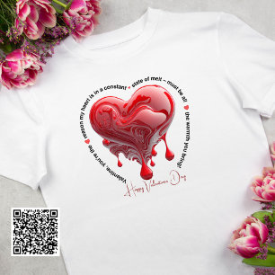 Camiseta Dia de os namorados Funny Red Melting Heart