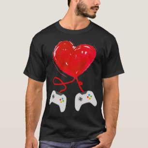 Camiseta Dia de os namorados Game Controller Heart Gift Eng