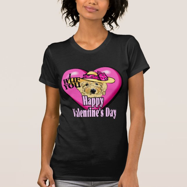 Camiseta Dia de os namorados Goldendoodle (Frente)