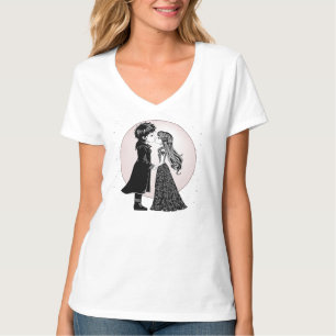 Camiseta Dia de os namorados Gótico Beijo Gótico