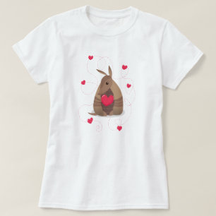 Camiseta Dia de os namorados Heart Texas Armadillo
