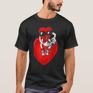 Camiseta Dia de os namorados Heart Video Gamer Controller M