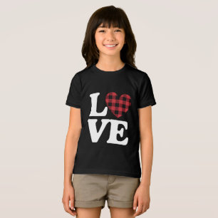 Camiseta Dia de os namorados Heart Xadrez Love