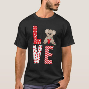 Camiseta Dia de os namorados Koala Adora Corações Namorados