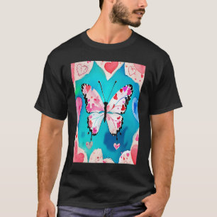 Camiseta Dia de os namorados Love Heart Butterfly Namorada