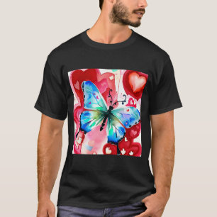 Camiseta Dia de os namorados Love Heart Butterfly Namorada