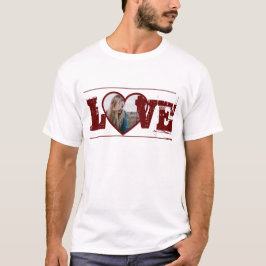 Camiseta Dia de os namorados LOVE Heart em forma de foto pe