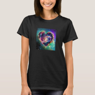 Camiseta Dia de os namorados Love Heart Galaxy Namorada Fia