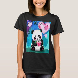 Camiseta Dia de os namorados Love Heart Panda Namorada Fian