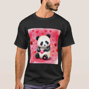 Camiseta Dia de os namorados Love Heart Panda Namorada Fian