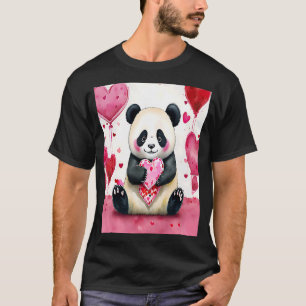 Camiseta Dia de os namorados Love Heart Panda Namorada Fian