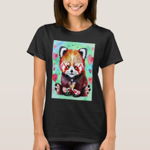 Camiseta Dia de os namorados Love Heart Red Panda Namorada