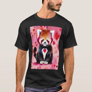 Camiseta Dia de os namorados Love Heart Red Panda Namorada
