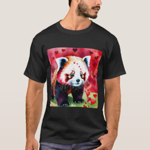 Camiseta Dia de os namorados Love Heart Red Panda Namorada