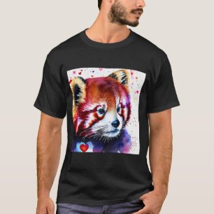 Camiseta Dia de os namorados Love Heart Red Panda Namorada
