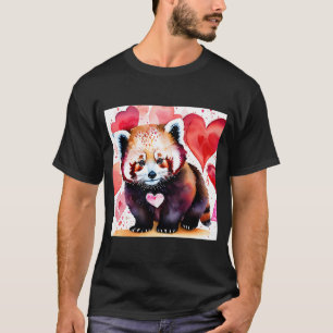 Camiseta Dia de os namorados Love Heart Red Panda Namorada 