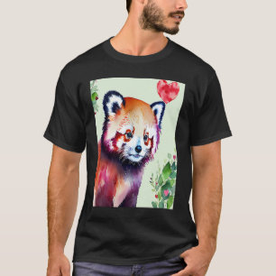 Camiseta Dia de os namorados Love Heart Red Panda Namorada