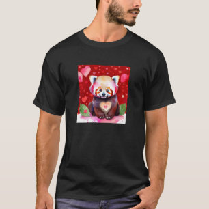 Camiseta Dia de os namorados Love Heart Red Panda Namorada