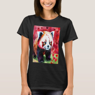 Camiseta Dia de os namorados Love Heart Red Panda Namorada