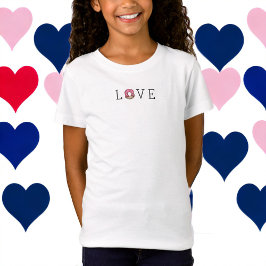 Camiseta Dia de os namorados Love Pink Rosquinha Sprinkles