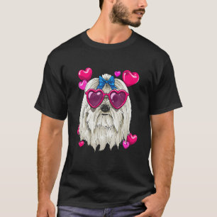 Camiseta Dia de os namorados Maltês Casais do Coração