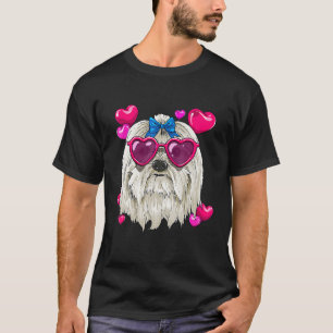 Camiseta Dia de os namorados Maltês Casais do Coração
