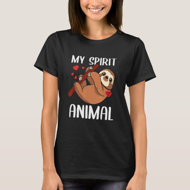 Camiseta Dia de os namorados Meu Espírito Animal Lama Eu Te (Frente)