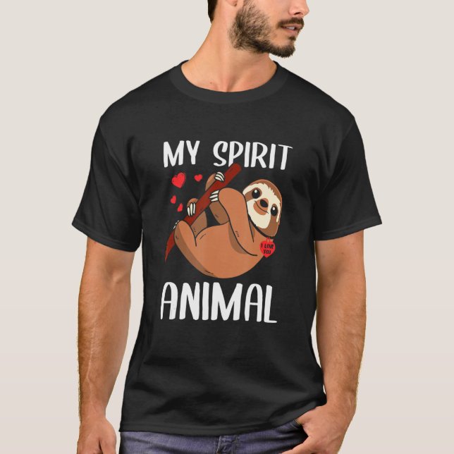 Camiseta Dia de os namorados Meu Espírito Animal Lama Eu Te (Frente)
