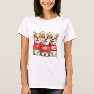 Camiseta Dia de os namorados Pembroke Welsh Corgi
