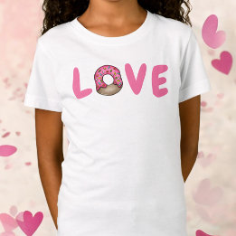 Camiseta Dia de os namorados Pink Love Rosquinha Sprinkles