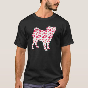 Camiseta Dia de os namorados Pug Hearts Puppy Dog Lover